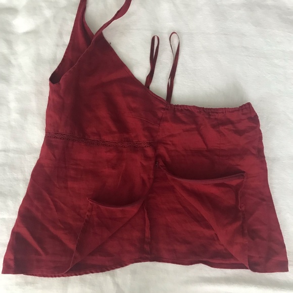 Co-ordinate Rust Red Old-Navy Linen Halter & Blue H&M shorts. All barely worn. - Picture 5 of 11